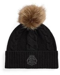 Ralph Lauren - Pom-Pom Cable-Knit Beanie - Lyst