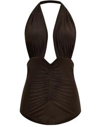 Norma Kamali - Ruched Strapless Bodysuit - Lyst