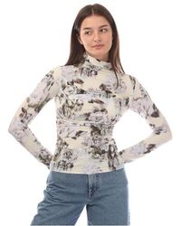 Off-White c/o Virgil Abloh - Sec Skin Twist Long-Sleeve Top, Chinese Flower Pattern - Lyst