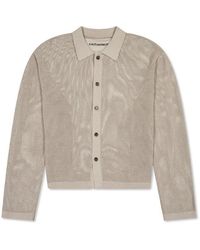 MKI Miyuki-Zoku - Linen Knit Long Sleeve Polo Shirt - Lyst