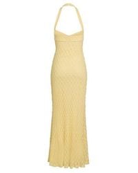 Bardot - Mariko Halter Neck Cotton Fitted Midi Dress - Lyst
