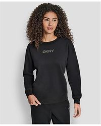 DKNY - Cotton Logo Crew Sweatshirt - Lyst