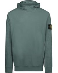 Stone Island - Cotton Fleece Hooded Sweatshirt - Lyst