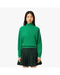 Lacoste - Relaxed Fit Carded Wool High Neck Sweatshirt - Lyst