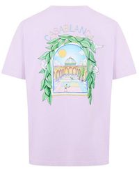 CASABLANCA - Graphic Cotton L'Arche Tennis Club T-Shirt - Lyst
