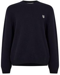 Maison Kitsuné - Fox Hood Milano Lamb Crew Neck Jumper - Lyst