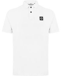 Stone Island - Cotton Compass Logo Polo Shirt - Lyst