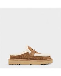 Fendi - Shearling Slip-On Flat Mules - Lyst
