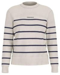 Guess - Stripe Knitted Crew Neck Jumper - Lyst