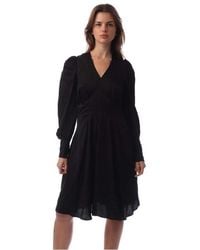 BOSS - Donny V-Neck Long Sleeve Viscose Mini Skater Dress - Lyst