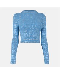 HUGO - Delanor Cropped T-Shirt - Lyst