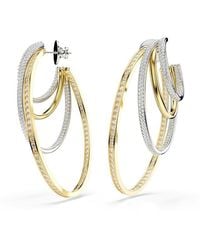 Swarovski - Hyperbola Hoop Earrings, Mixed Cuts, Large, White, Mixed Metal Finish - Lyst