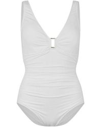 Ralph Lauren - Ring Detail Plunge Swimsuit - Lyst