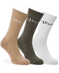 Polo Ralph Lauren - Cotton 3-Pack Crew Socks - Lyst