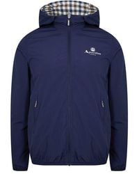 Aquascutum - Reversible Check Hooded Long Sleeve Rain Anorak - Lyst