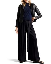 Ted Baker - Lizia Leather Structured Fit Biker Jacket - Lyst