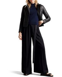 Ted Baker - Lizia Leather Structured Fit Biker Jacket - Lyst