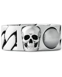 Alexander McQueen - Pearl And Skull Chain Ring - Lyst