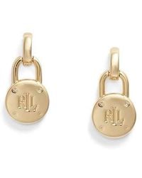Ralph Lauren - Lauren Ralph Lauren Logo Padlock Drop Earrings - Lyst