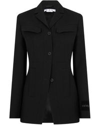 Off-White c/o Virgil Abloh - Toy Box Belted Virgin Wool Long Sleeve Blazer - Lyst