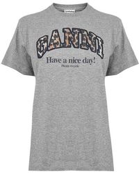 Ganni - Graphic T-Shirt - Lyst