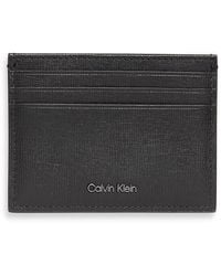 Calvin Klein - Saffiano Leather Card Holder - Lyst