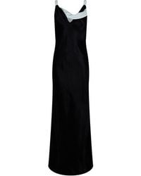Bottega Veneta - Textured Satin Long Dress - Lyst