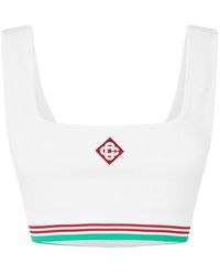 CASABLANCA - Logo Nylon Seamless Cropped Vest - Lyst