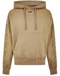Off-White c/o Virgil Abloh - Stitch Cotton Long Sleeve Pull Over Hoodie - Lyst