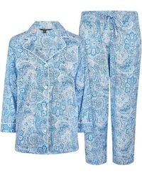 Ralph Lauren - 3/4 Sleeve Notch Collar Long Pyjama Set - Lyst