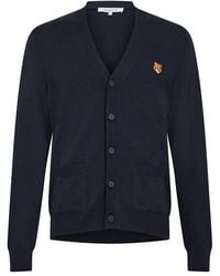 Maison Kitsuné - Fox Hooded Merino Cardigan - Lyst