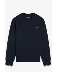 Fred Perry - Crew Neck Sweatshirt Navy M - Lyst