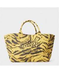 Ganni - Xxl Logo Tote Bag - Lyst