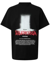 Balenciaga - Sticker Graphic Short-Sleeve Cotton Oversized T-Shirt - Lyst