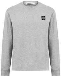 Stone Island - Logo Cotton Compass Patch Long Sleeve T-Shirt - Lyst