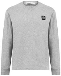 Stone Island - Logo Cotton Compass Patch Long Sleeve T-Shirt - Lyst