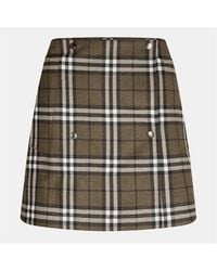 Burberry - Check Tailored Mini Skirt - Lyst