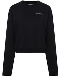Off-White c/o Virgil Abloh Crop Crew Neck Sweatshirt - Black