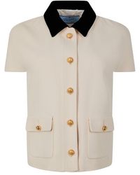 Prada - Compact Short Sleeve Acetate Overcoat - Lyst