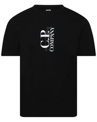 C.P. Company - 30/1 Jersey Vertical Logo T-Shirt - Lyst