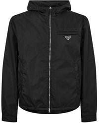 Prada - Re-Nylon Long Sleeve Zip Windbreaker - Lyst