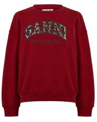 Ganni - Graphic Crew-Neck Sweatshirt - Lyst