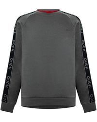 HUGO - Liam Crew Sweatshirt With Logo Tape Detail - Lyst