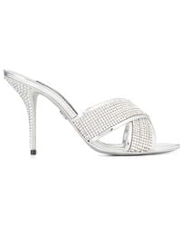 Dolce & Gabbana - Crystal Embellished Heeled Sandals - Lyst