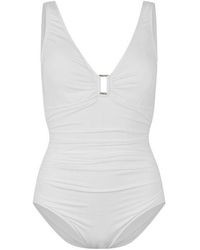 Ralph Lauren - Ring Detail Plunge Swimsuit - Lyst