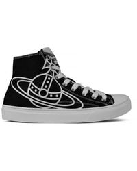 Vivienne Westwood - Thin Orb Motif Cotton High Top Trainers - Lyst