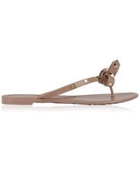 Valentino Rockstud Jelly Flip Flops - Brown
