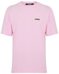 Jacquemus - Plain Cotton Grosgrain Tab T-Shirt - Lyst