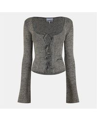 Ganni - Rib Knitted Cardigan - Lyst