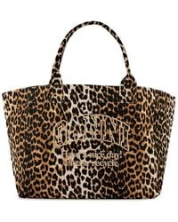 Ganni - Oversized Canvas Tote Bag - Lyst